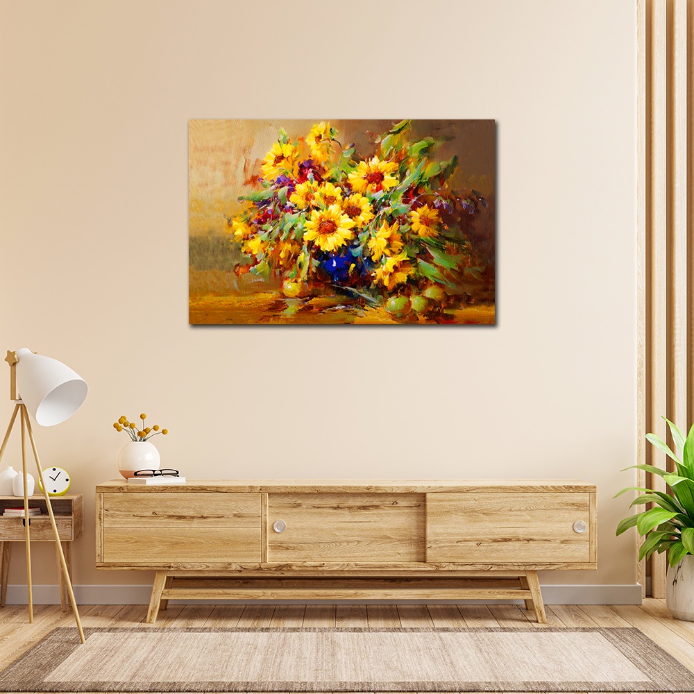 【御畫房】太陽花 國家一級畫師手繪油畫60×90cm(VF-21), , large