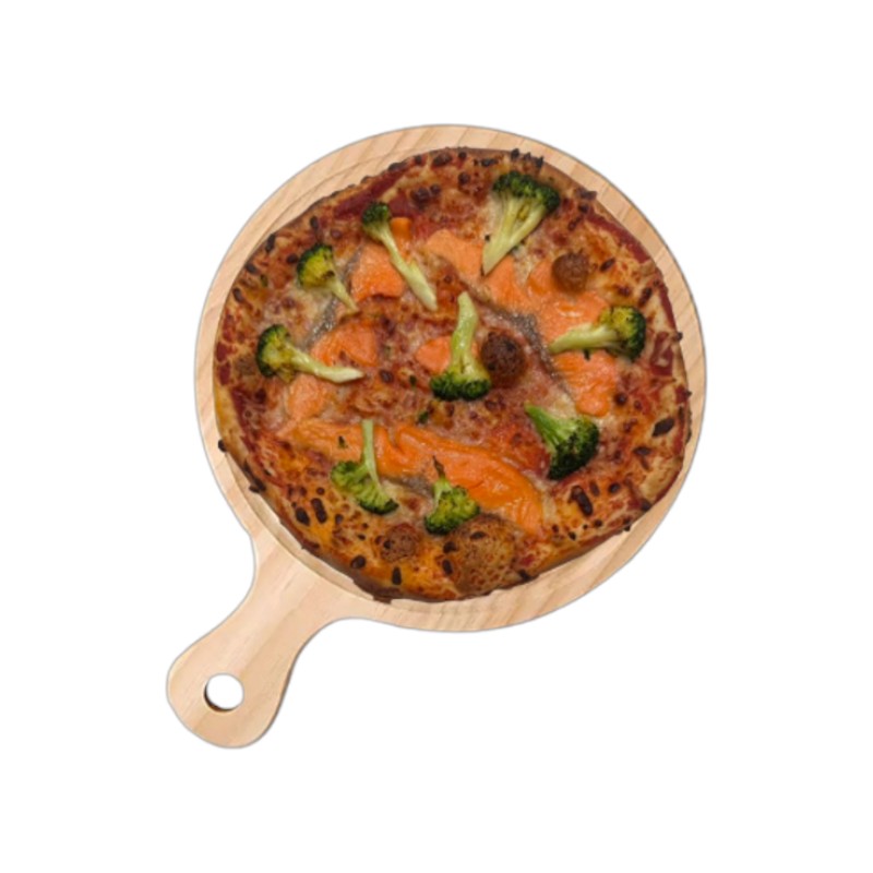 Smoked salmon and vegetable pizza, , large