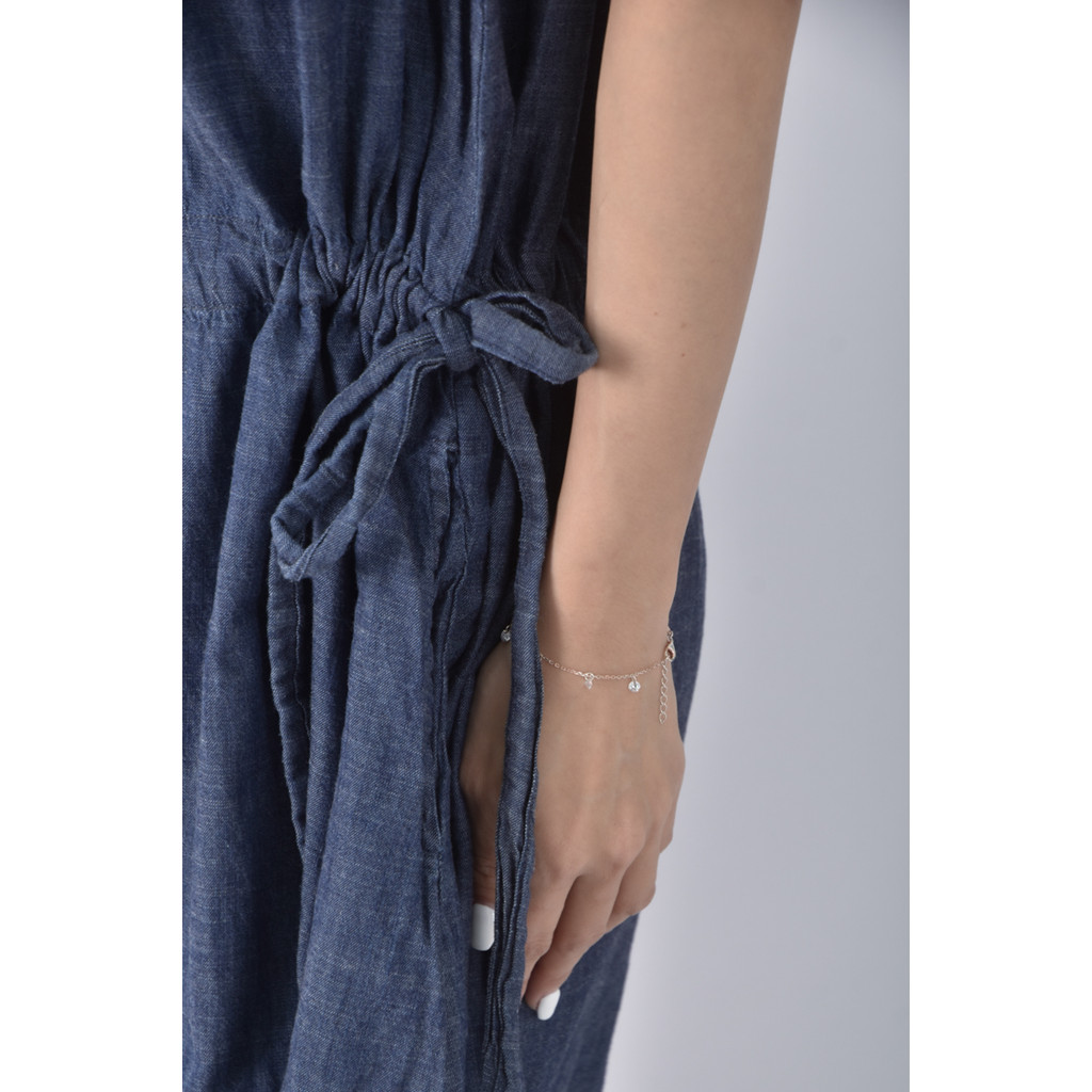 (S) 繭裹子twine fair trade質感丹寧牛仔棉質純棉藍色洋裝二手衣, , large