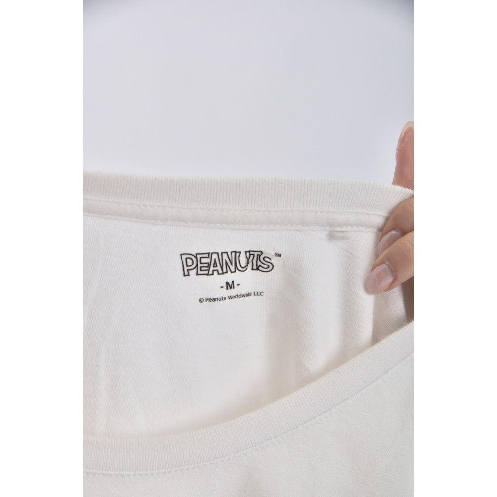 (S) peanuts卡通白色短袖上衣二手衣, , large