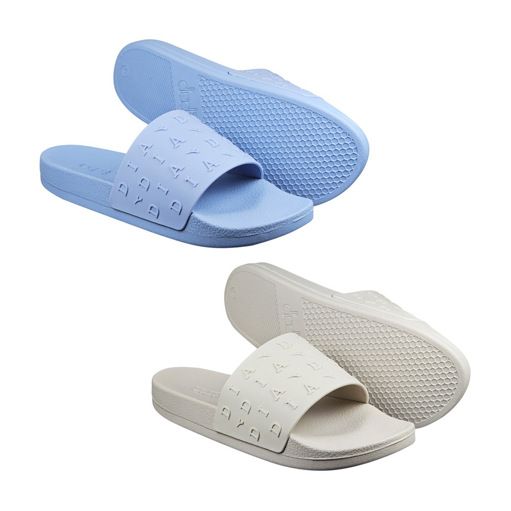 DIADORA迪亞多那 摩登時尚運動拖鞋 女鞋 簡約 素色 空氣感 不吸汗 好穿脫 柔軟 吸衝 耐磨 防滑 紫藍 米, , large