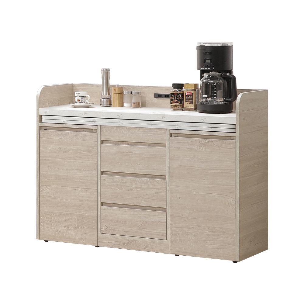 【唯熙傢俱】喬安楓木色3.5尺移動式餐櫃, , large