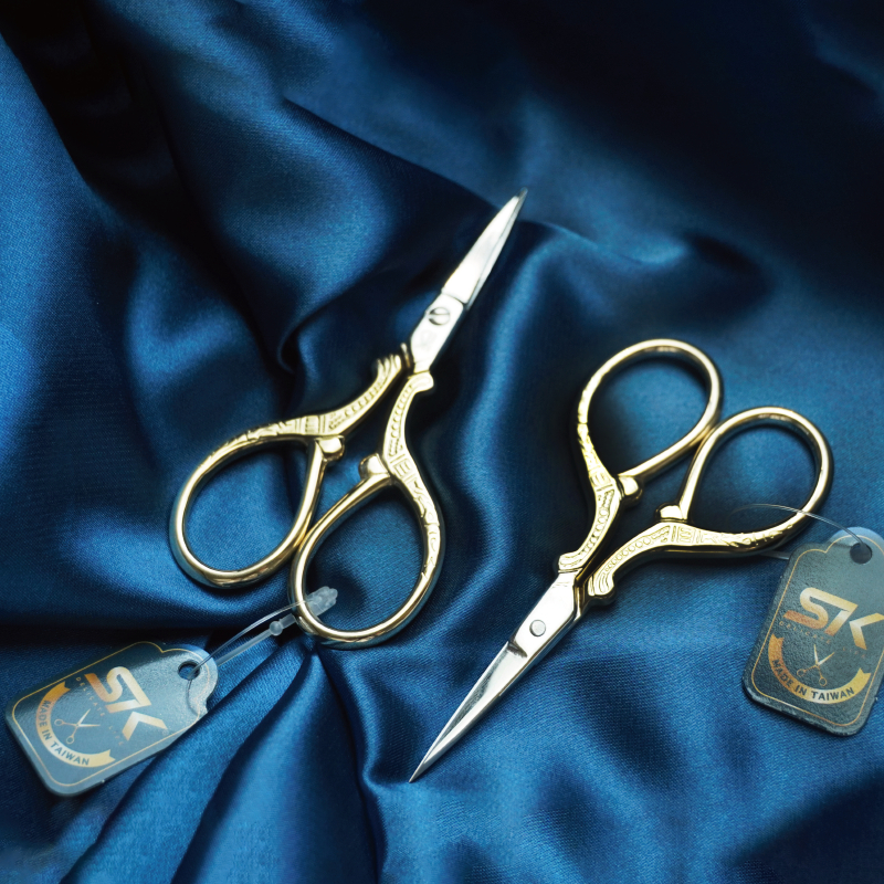 Golden Embroidery Scissors-Manicure Scissors Nail Scissors Hair Scissors Cuticle Scissors Trimming Scissors Grooming Scissors Small Scissors Eyebrow Scissors Eyelash Scissors, SUNDEN SD2257, , large