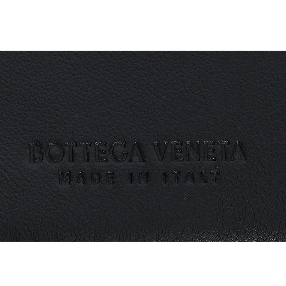 BOTTEGA VENETA Cassette 羊皮及牛皮釦式對開中夾/黑色, , large