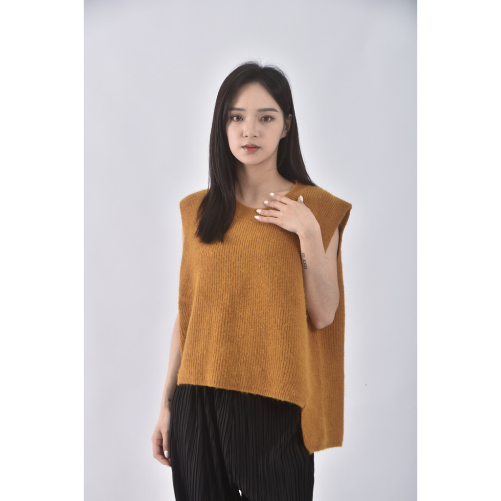 (XL) 質感圓領黃色上衣二手衣, , large