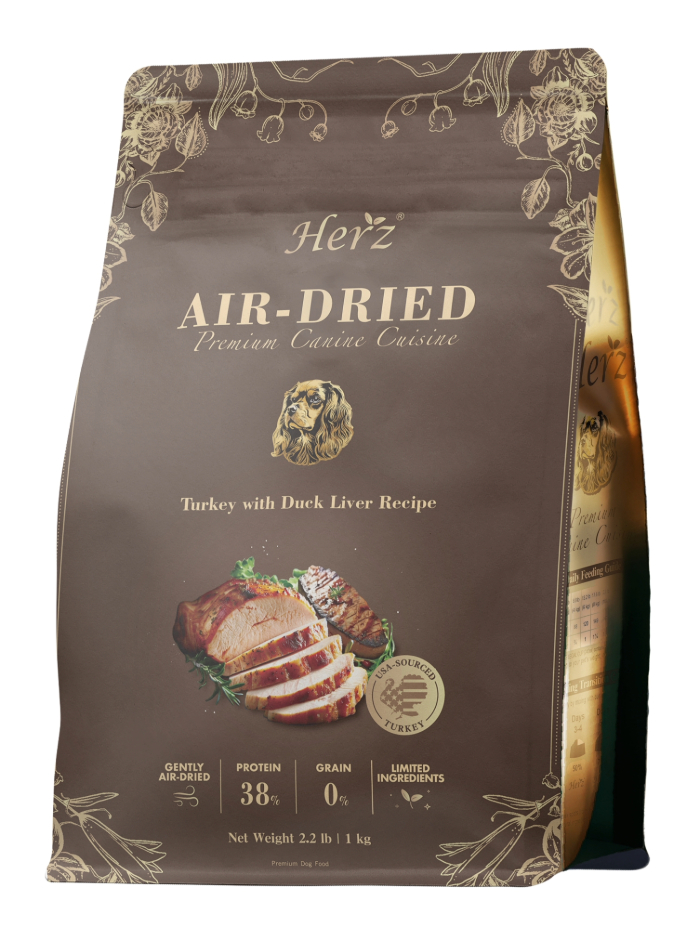 Herz 赫緻 無穀低溫風乾 美饌火雞佐頂級鴨肝 犬糧 狗飼料 1KG