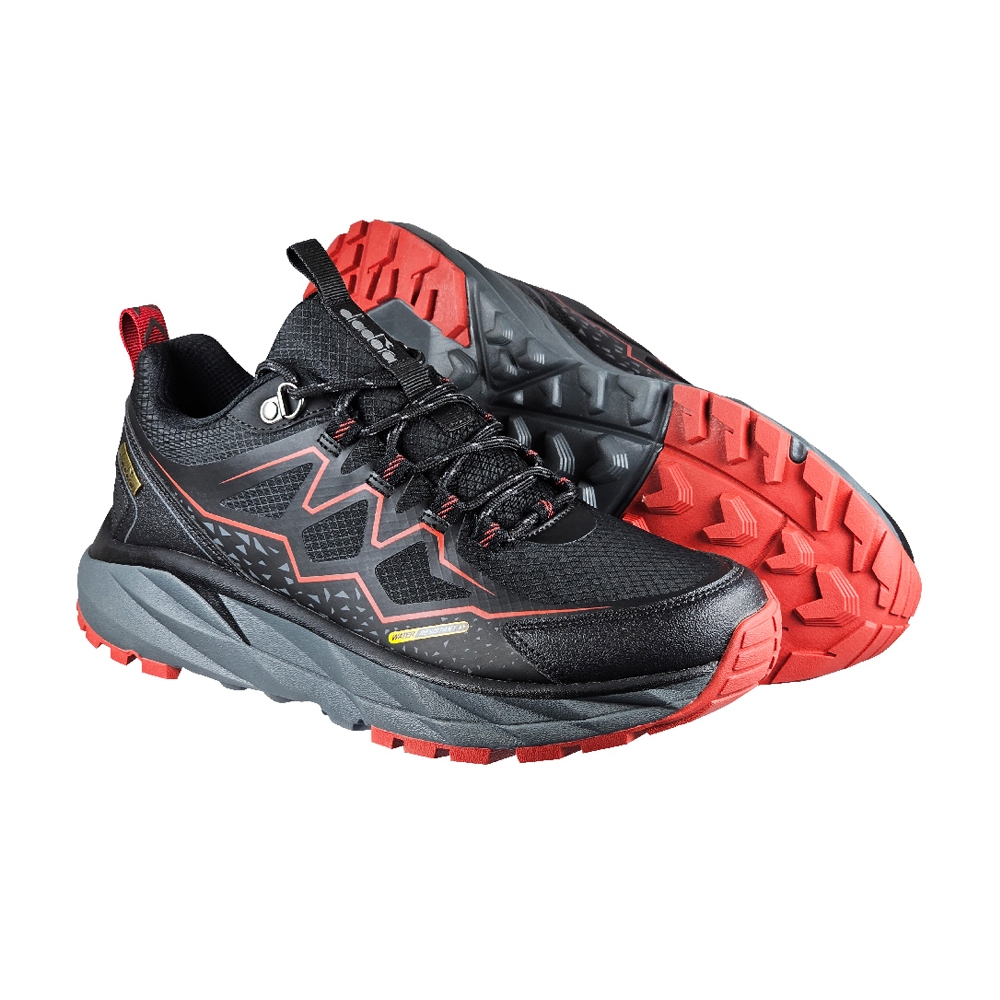 DIADORA迪亞多那 漫遊者戶外越野鞋 男運動鞋 男鞋 登山鞋 輕量 透氣 防潑水 緩衝 吸震 耐磨 防滑 灰 黑紅, , large