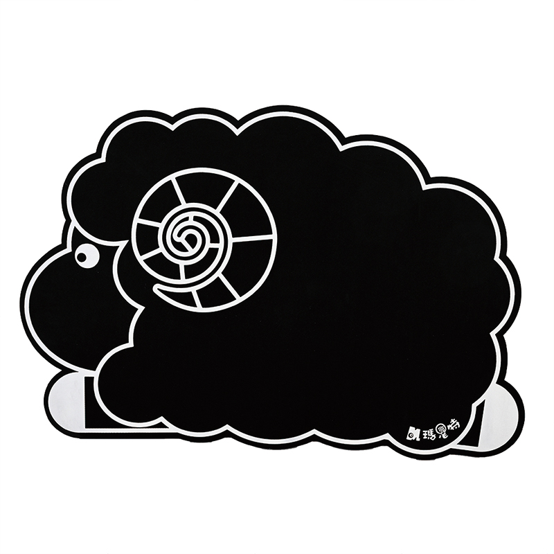 【Monster】 Soft Diatomaceous Earth Shaped Absorbent Mat &ndash; Black & White Zoo (60x40cm) &ndash; Sheep