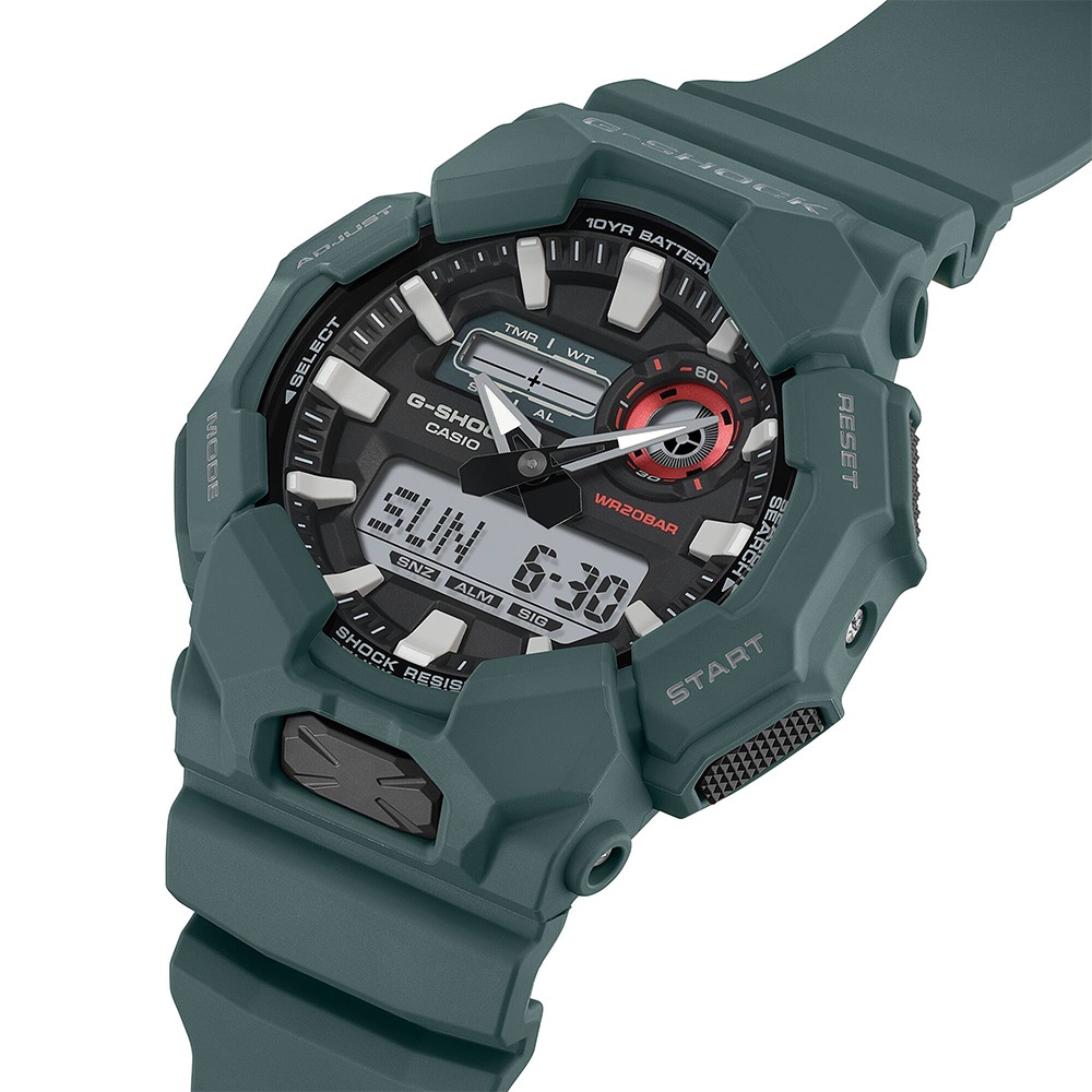 CASIO 卡西歐 G-SHOCK 10年電力雙顯手錶 學生錶 GA-010-2A, , large
