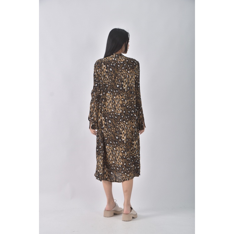 (XL) 豹紋黃色洋裝二手衣, , large