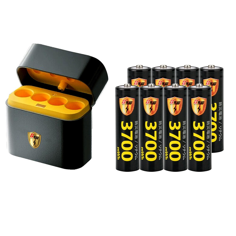 【8馬赫】3號/AA 恆壓可充式1.5V鋰電池全新特大能量3700mWh8入+(3號8槽)AI隨身收納盒充電器, , large