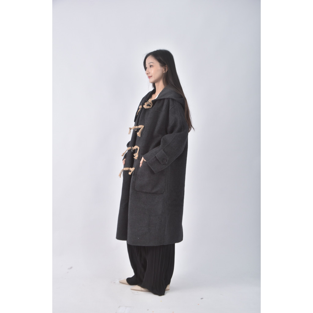 (F) ermarily排扣灰色外套二手衣, , large