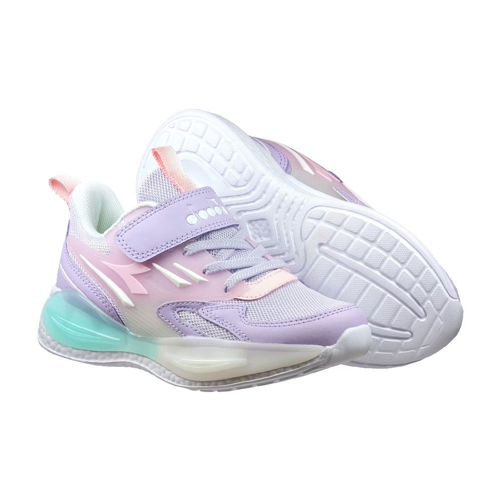 DIADORA迪亞多那 閃燈兒童運動鞋 童運動鞋 童鞋 酷炫閃燈 魔鬼氈 寬楦 透氣 保護後跟 吸震 抗菌 藍紅 紫粉, , large