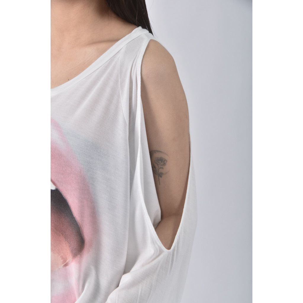 (S) lauren moshi挖肩白色長袖上衣二手衣, , large