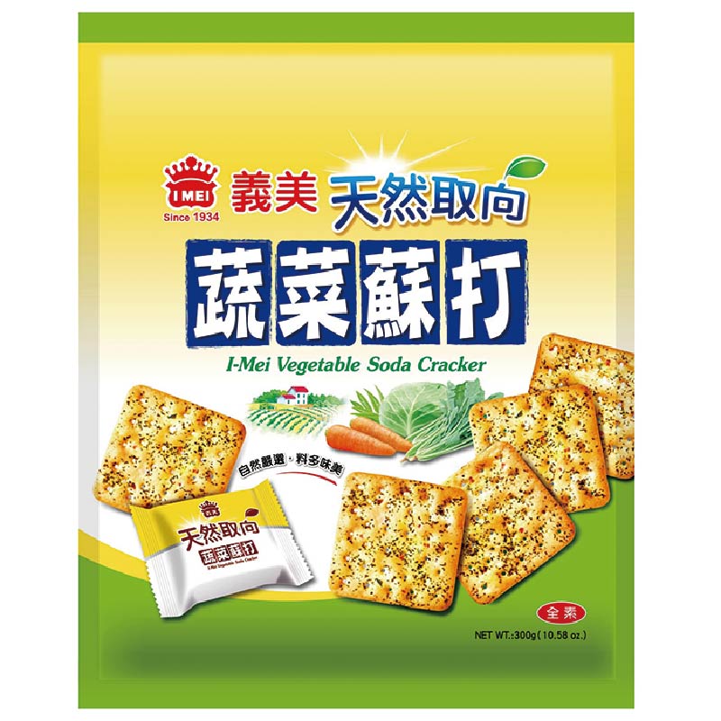 義美天然取向蘇打餅乾(蔬菜)袋300G, , large