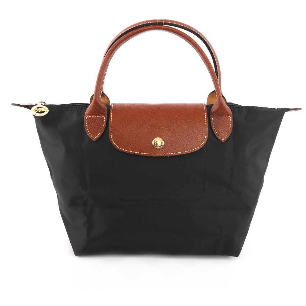 LONGCHAMP S號短把LE PLIAGE摺疊水餃包(黑色), , large