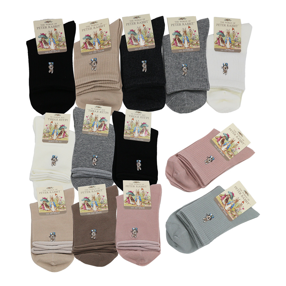 比得兔無痕精梳棉刺繡女襪-SK2028/無縫精梳棉刺繡休閒女襪-SK2029-6雙, , large