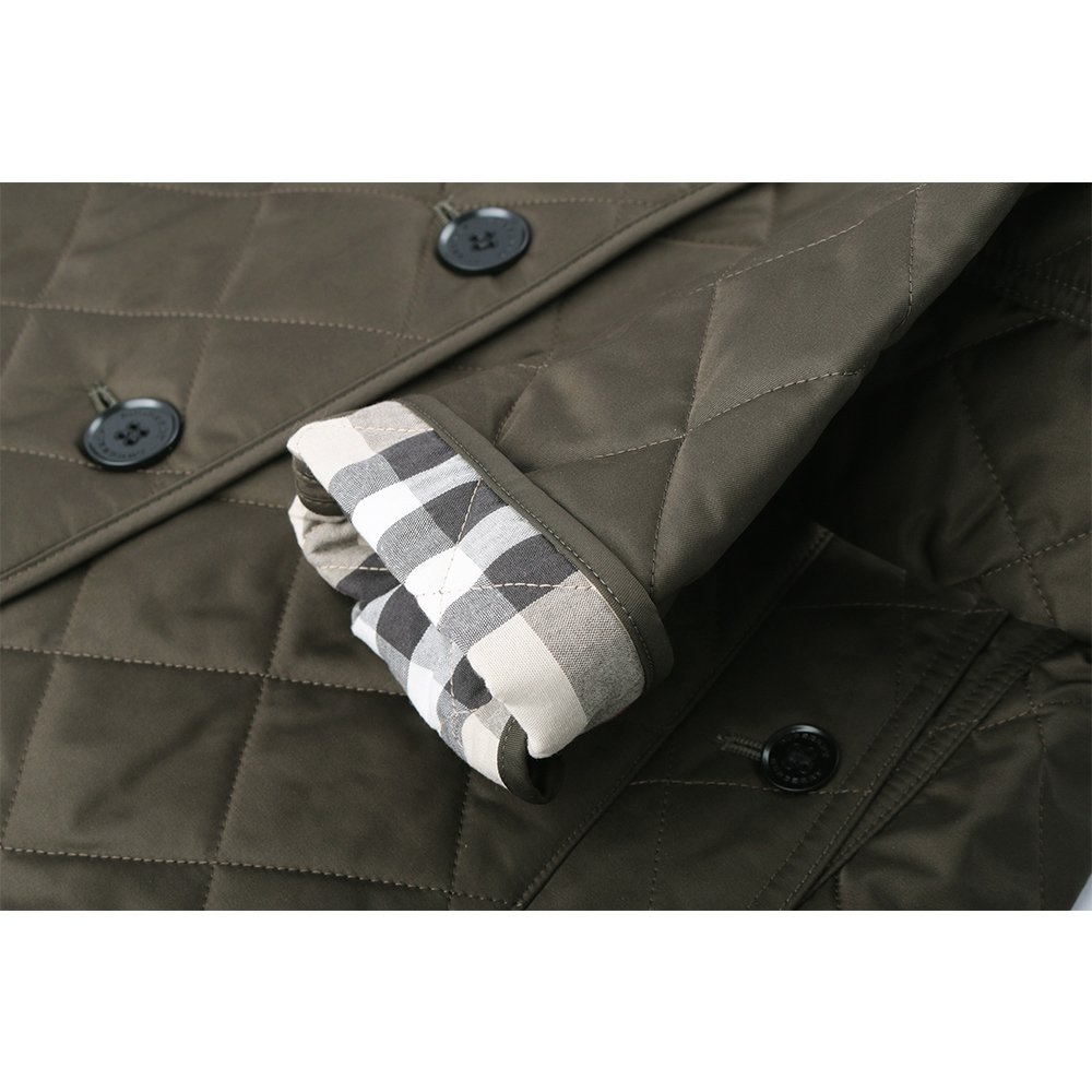 BURBERRY L號菱格紋棉質輕型外套/橄欖綠, , large