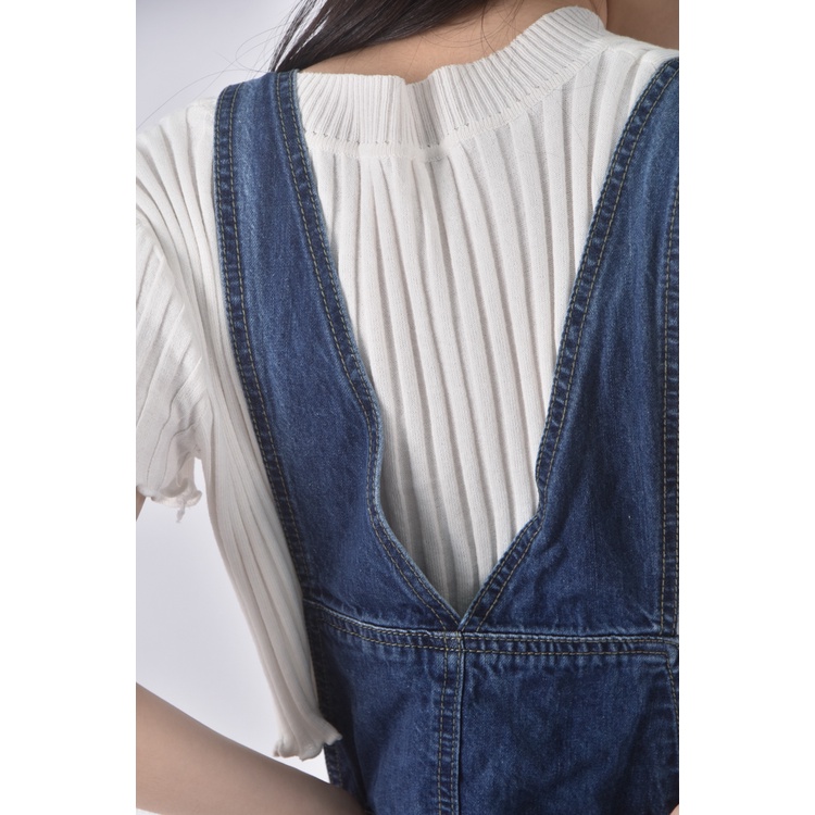(XL) i jeans吊帶丹寧牛仔藍色長裙二手衣, , large