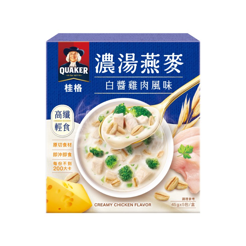 桂格濃湯燕麥-白醬雞肉風味45gx5