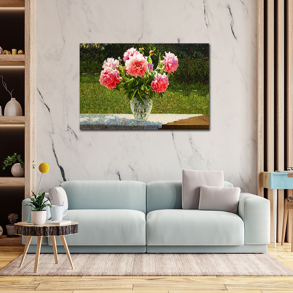 【御畫房】牡丹花 國家一級畫師手繪油畫60×90cm(VF-19), , large