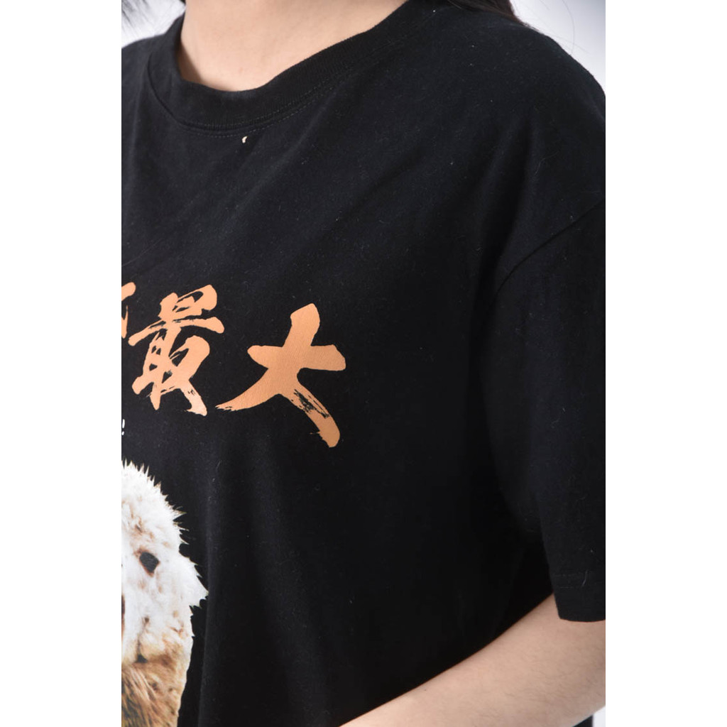 (M) makeworld圖案黑色短袖上衣二手衣, , large