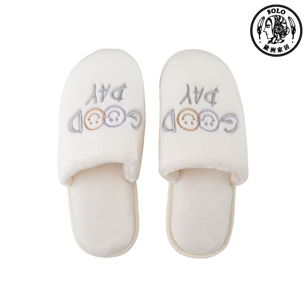 【SOLO歐洲家居】LCW Home 土耳其製 療癒笑臉刺繡室內拖鞋 居家拖鞋 絨毛 40-41, , large