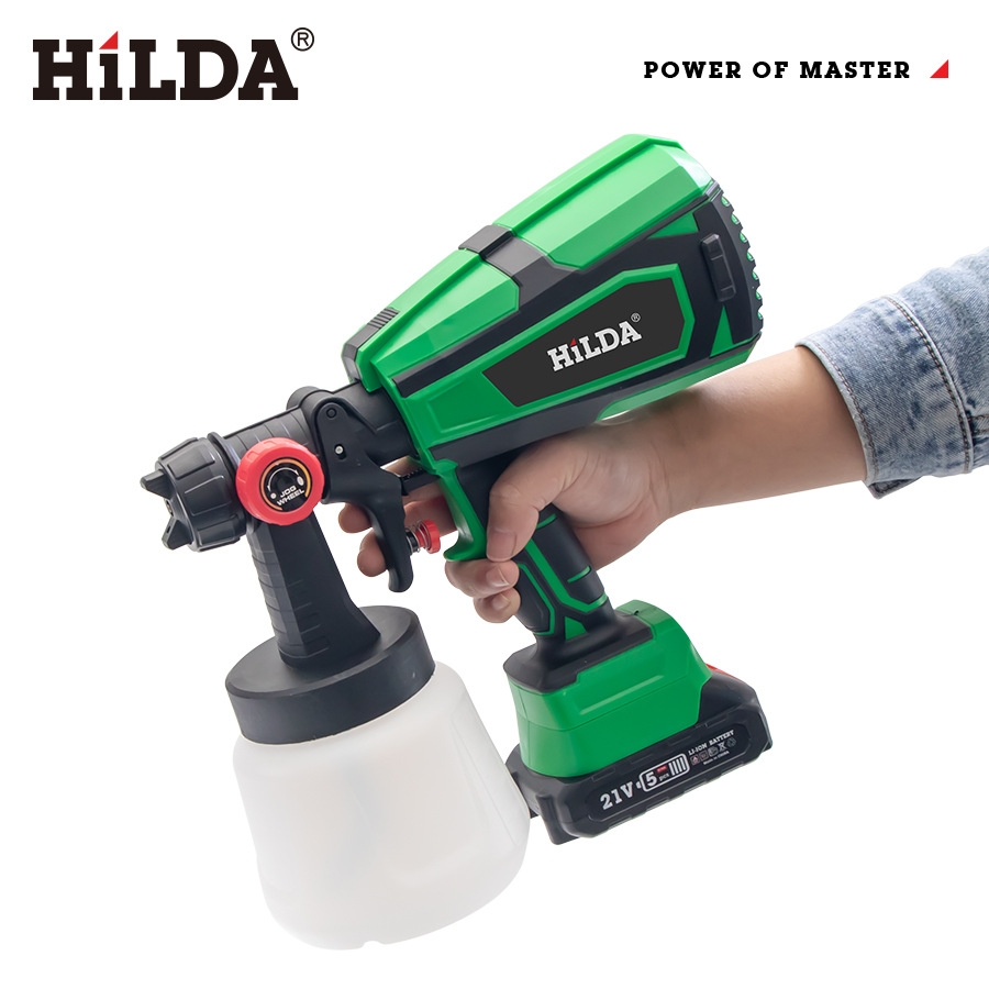【HILDA】希爾達電動工具 21V 單電 充電式 噴漆槍 一鍵啟動控制, , large