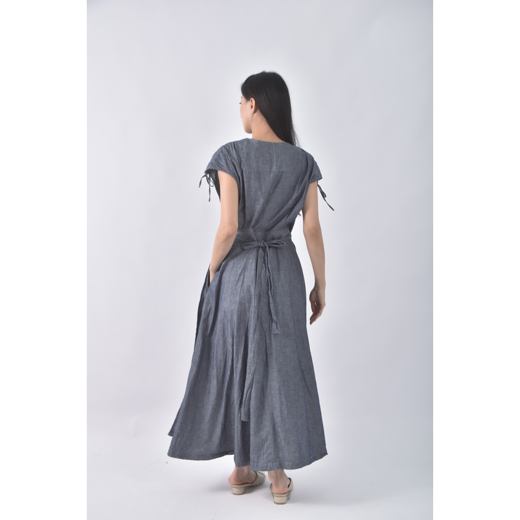 (L) uniqlo無袖藍色洋裝二手衣, , large