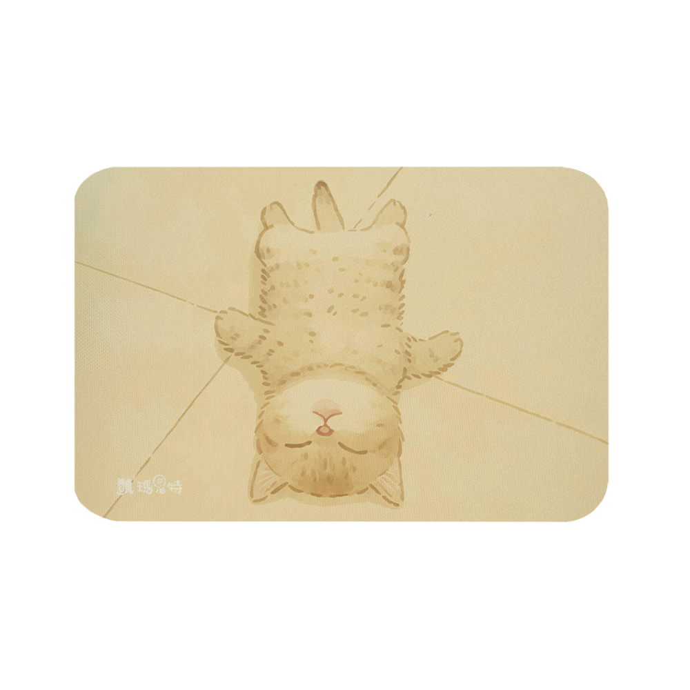 【怪獸】瑪思特 軟式珪藻土吸水地墊 睡癱貓系列 (60x40cm) -躺平貓, , large