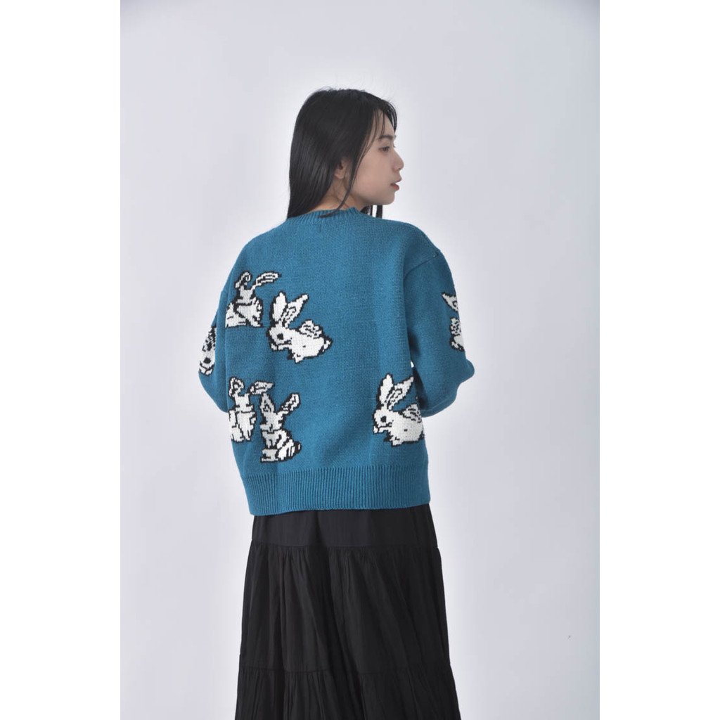 (L) xbz刺繡藍色毛衣二手衣, , large