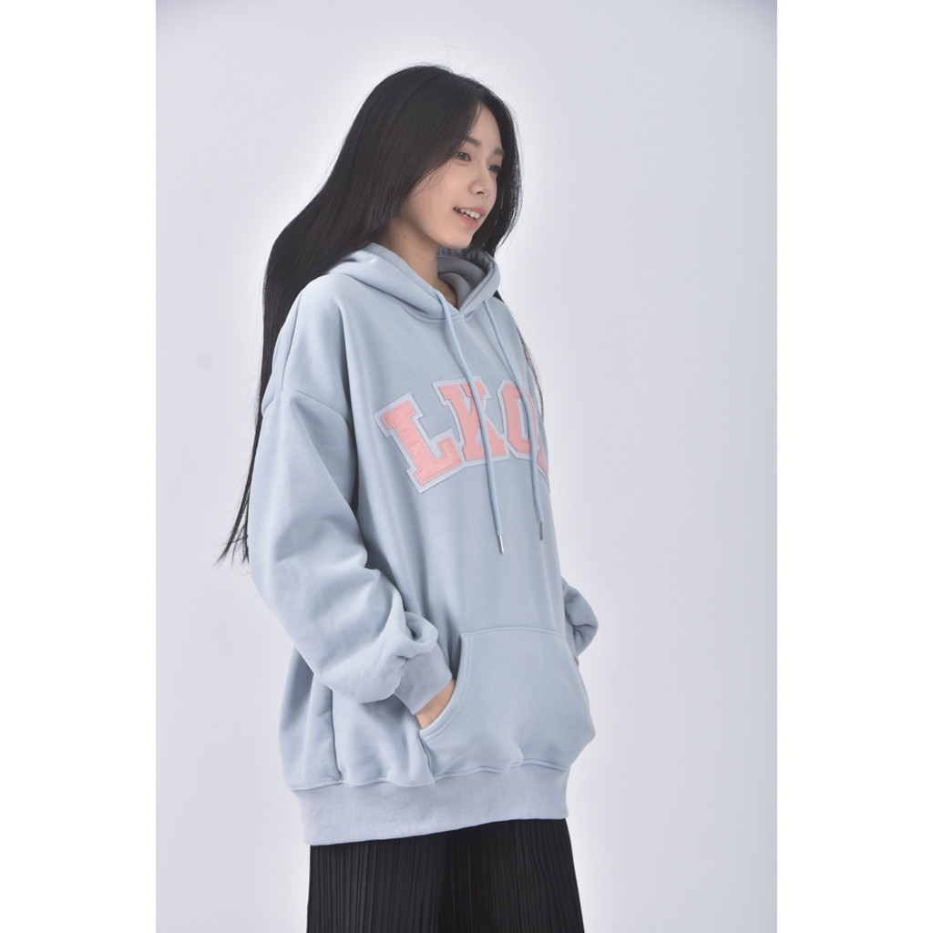 (F) jian yuejia質感連帽藍色長袖上衣二手衣, , large