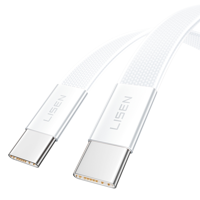 【LISEN】60W L601 Air Cable 超薄快充線 雙Type-C 100公分 白色, , large