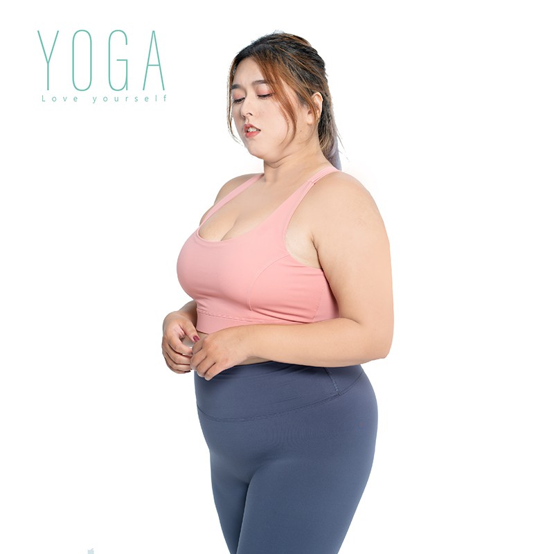 【AREXYOGA】AS-7405 大尺碼/2L-4L/ BRA/瑜珈/加大碼細肩Ｘ型美背中度運動可調節瑜珈背心式內衣, , large