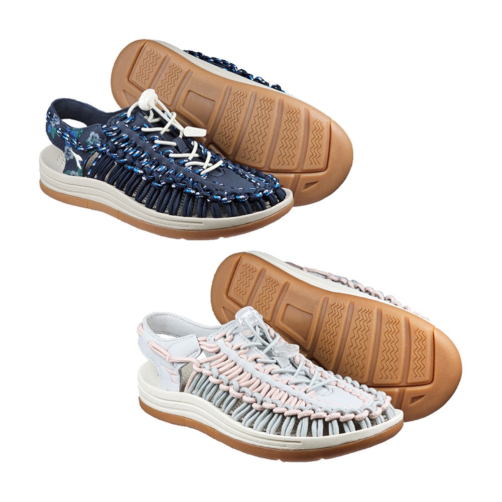 DIADORA迪亞多那 水陸兩用編織涼鞋 女鞋 簡約 時尚 休閒 好穿脫 束扣 彈性 輕量 吸震 耐磨 防滑 深藍 灰粉