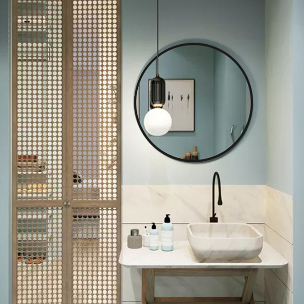 【H&R安室家】 50cm軒尼詩 智能LED發光觸控圓型燈鏡(掛鏡/浴鏡/化妝鏡/鏡子) ZA0203, , large