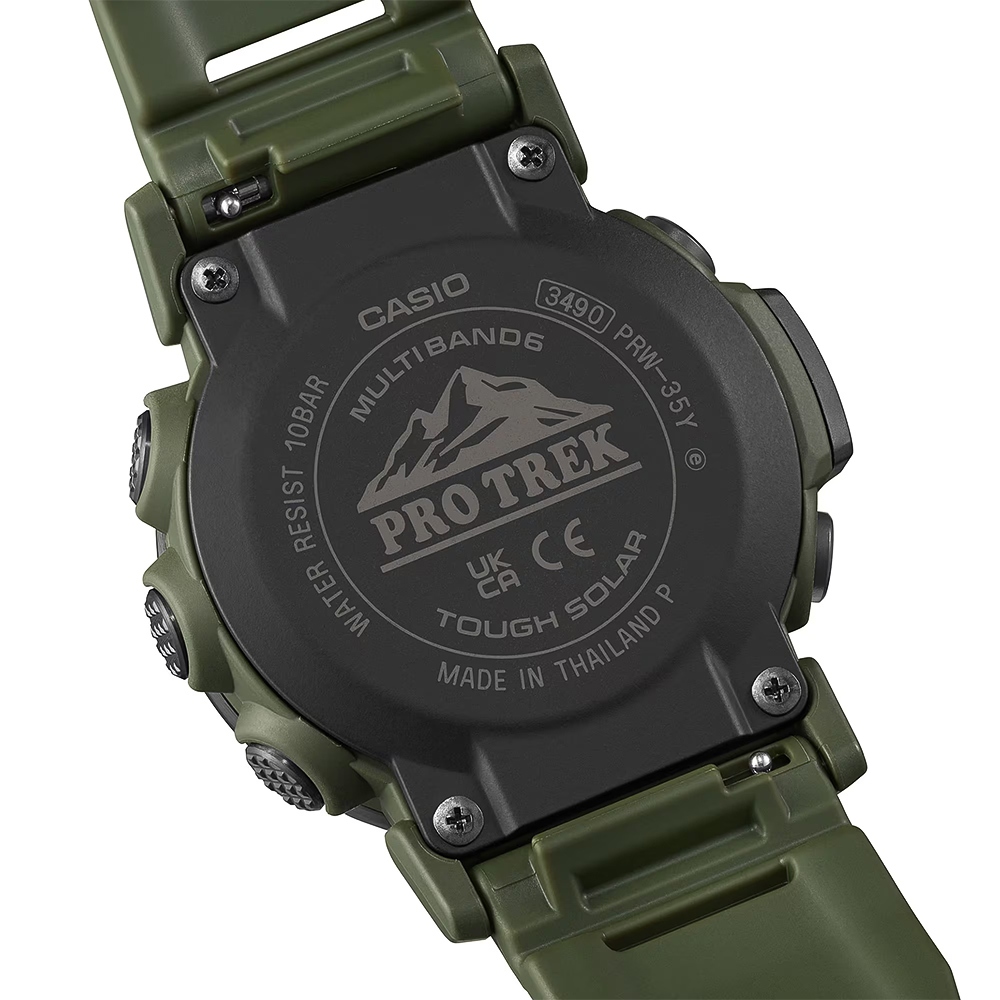 CASIO 卡西歐 PROTREK 軍綠戶外多功能太陽能電波手錶 PRW-35Y-3B, , large