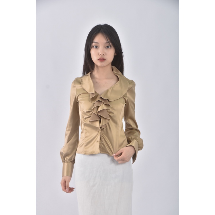 (S) naracamicie杏色長袖上衣二手衣, , large