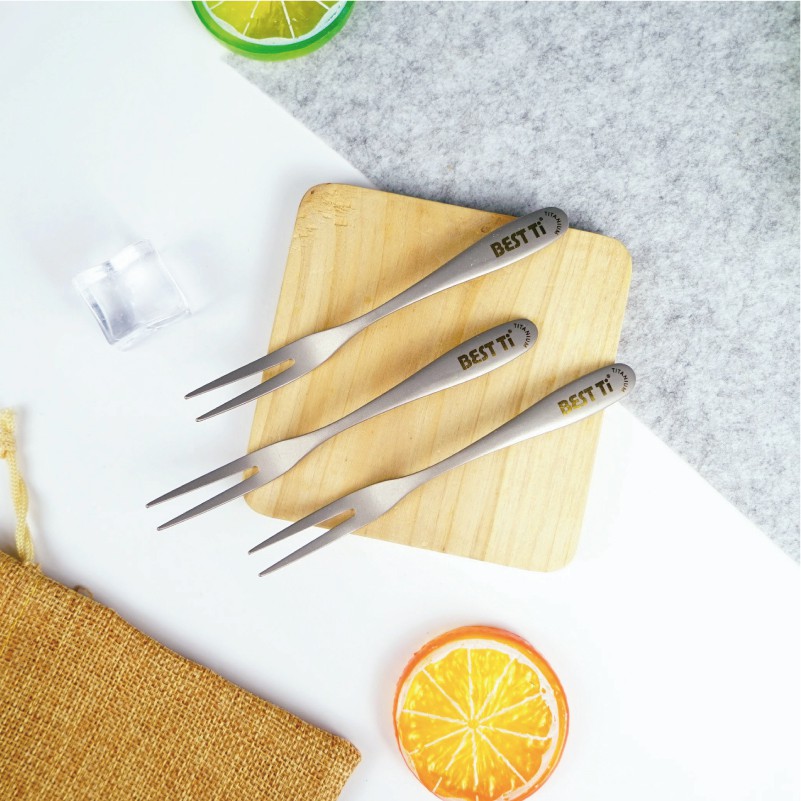 【純鈦水果點心叉 5入】叉子 蛋糕叉 水果叉 甜點叉子 鈦餐具, , large