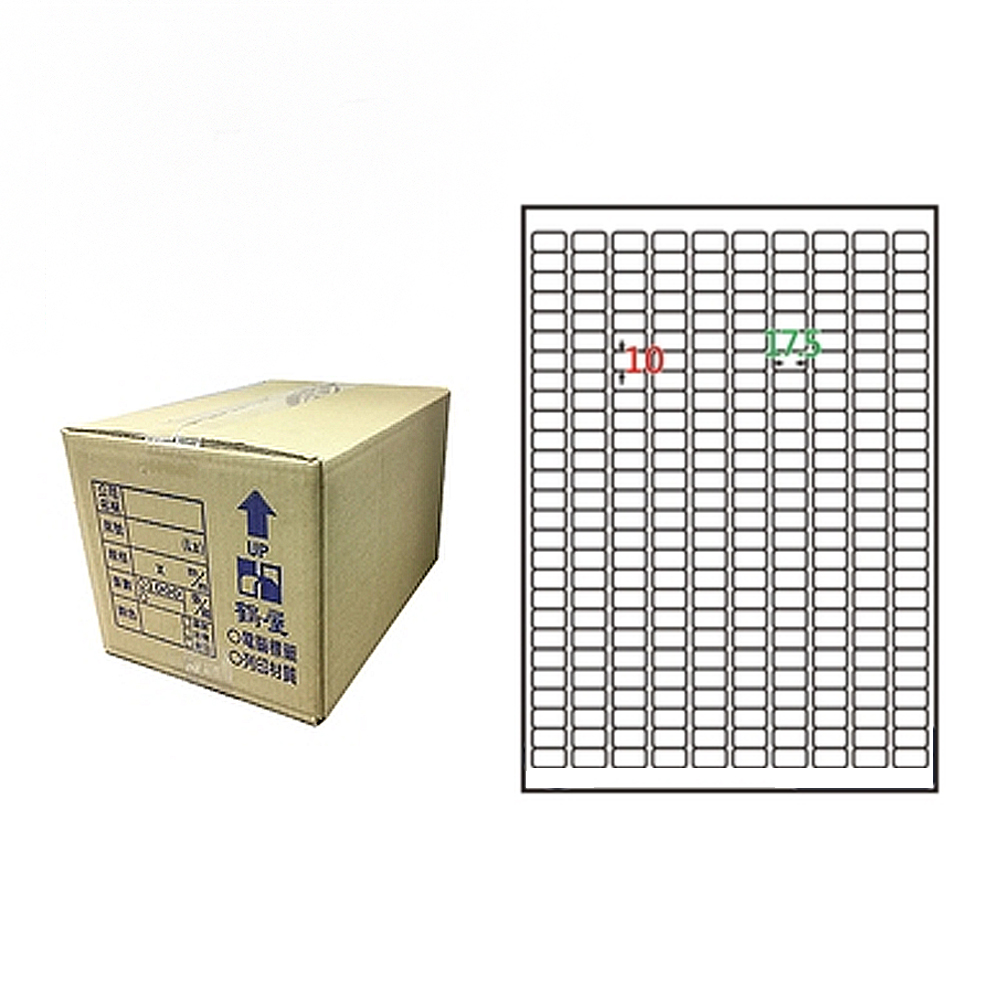 【鶴屋】A4電腦標籤 10x17.5mm 圓角 270格 1000張入 / 箱(L1018 LX), , large