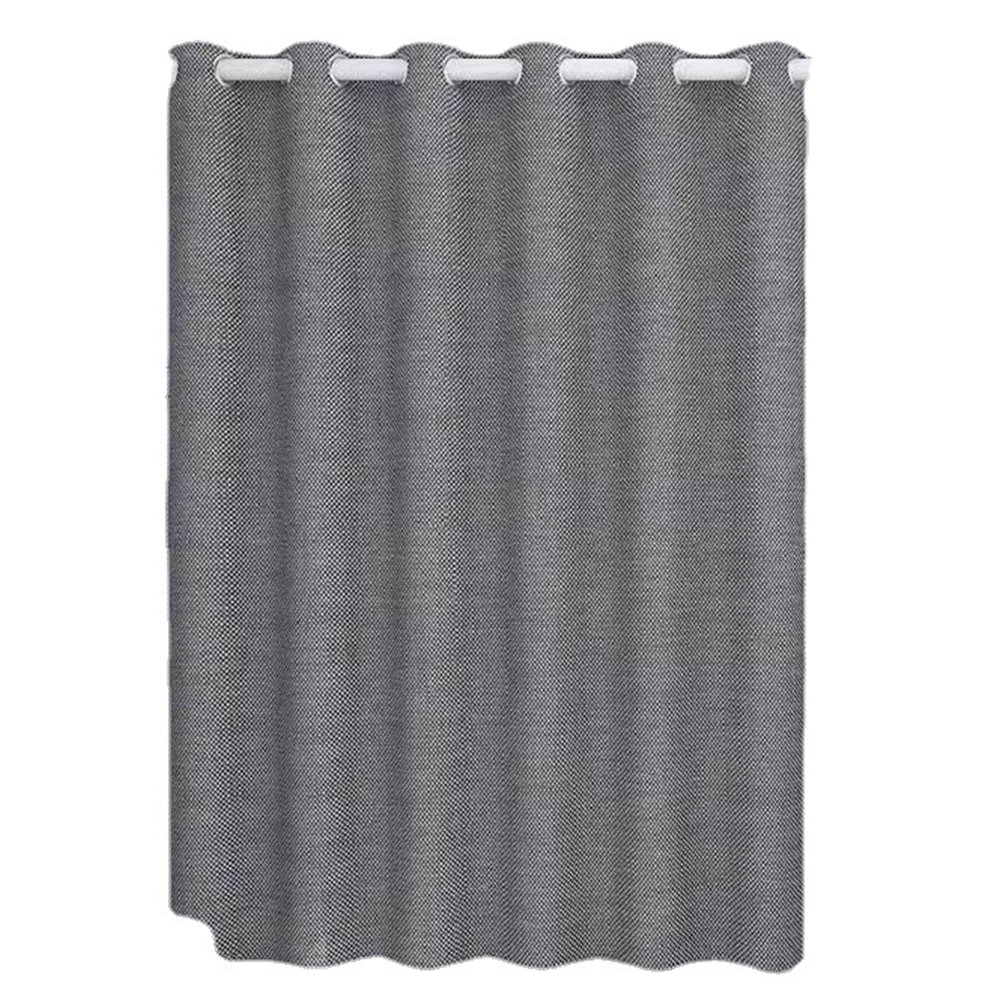 Thickened Roman-style shower curtain (180cm wide x 200cm high) made of imitation linen polyester fabric with large perforations, suitable for Nordic and waterproof applications.