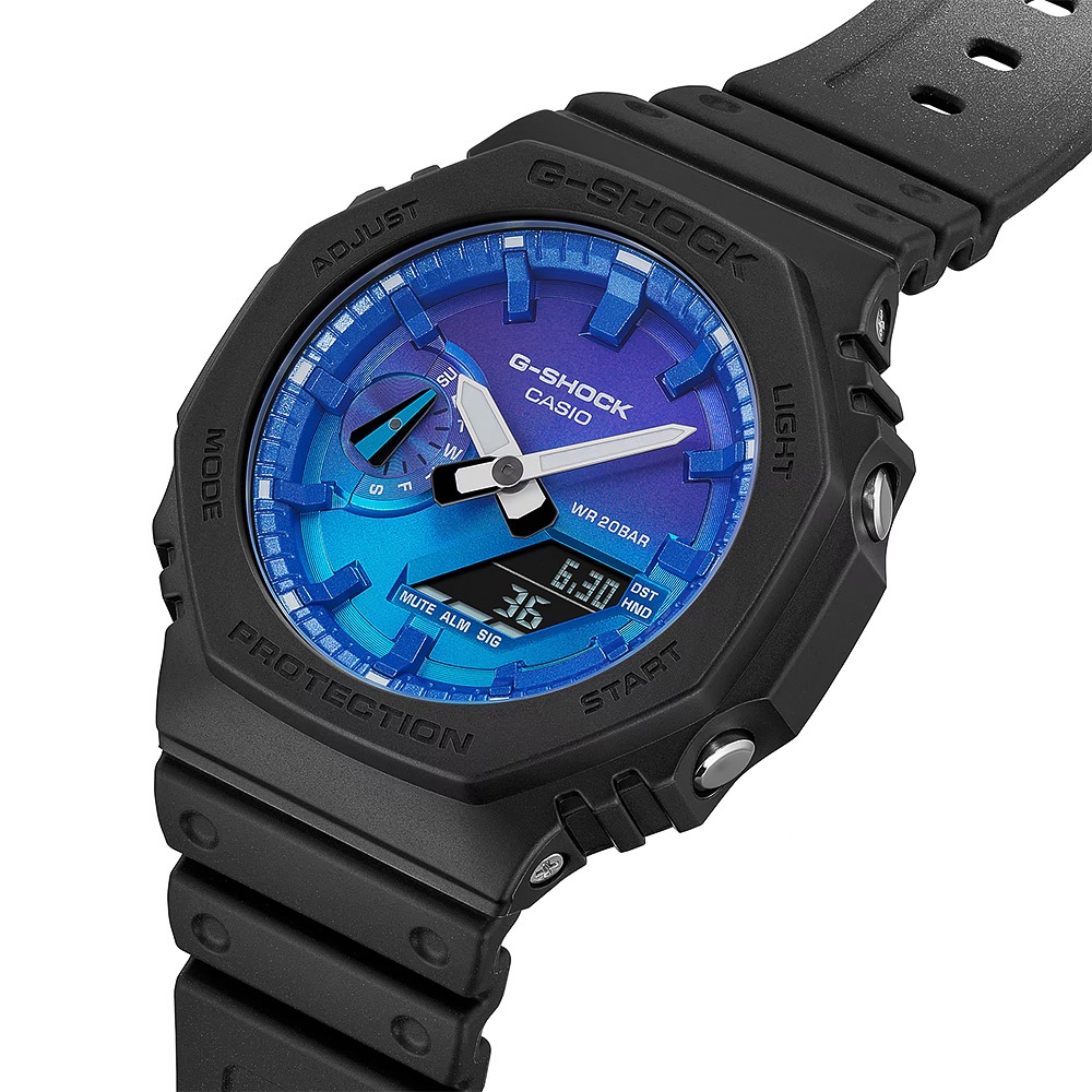 CASIO 卡西歐 G-SHOCK 熾熱火焰系列 八角雙顯手錶 GA-2100FL-1A, , large