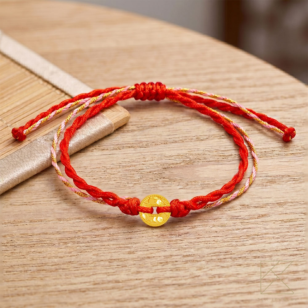 【TLH】母親節限定 黃金墜雙繩手鍊 純金999 擁抱之愛 約重0.02錢&plusmn;0.01 贈母親節禮盒包裝, , large