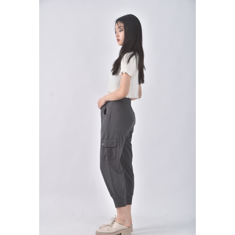 (4XL（含）以上) lativ高腰質感棉質純棉綠色長褲二手衣, , large