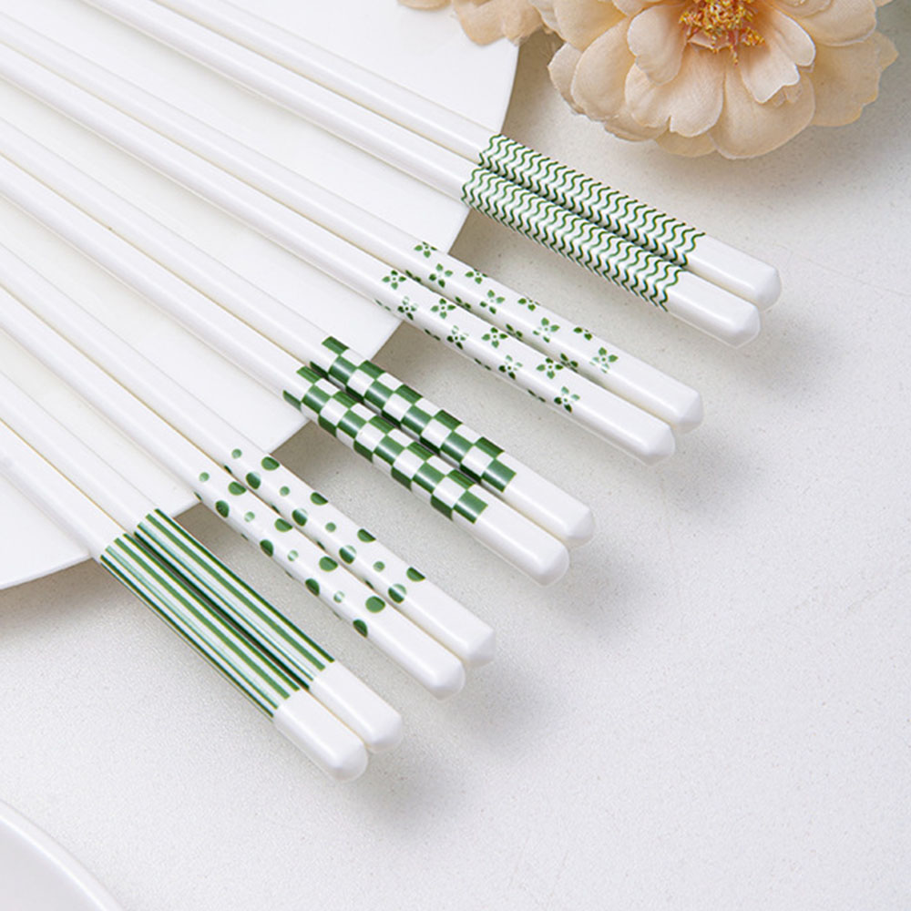 陶瓷筷子組 5雙入【4色可選】 25cm 禮盒 黑白 陶瓷筷 赫本風 陶瓷 筷子 套裝 耐高溫 簡約 送禮 方筷 白瓷筷, , large