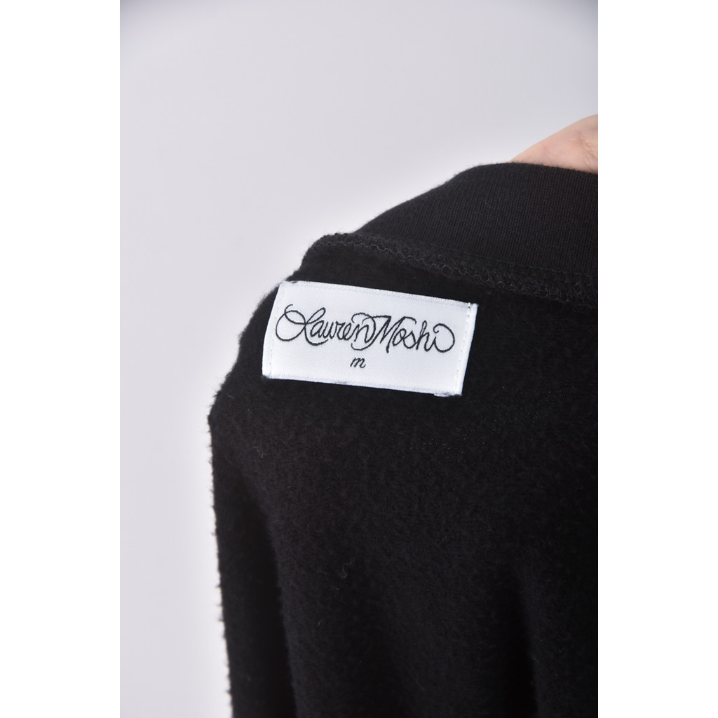 (M) lauren moshi棉質露肩黑色長袖上衣二手衣, , large