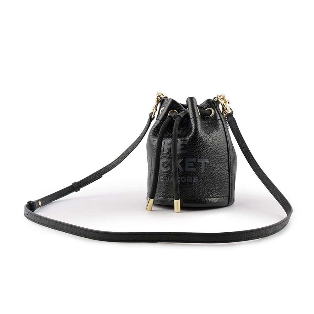 MARC JACOBS The Bucket Bag Logo 壓印二用迷你水桶包/黑色, , large