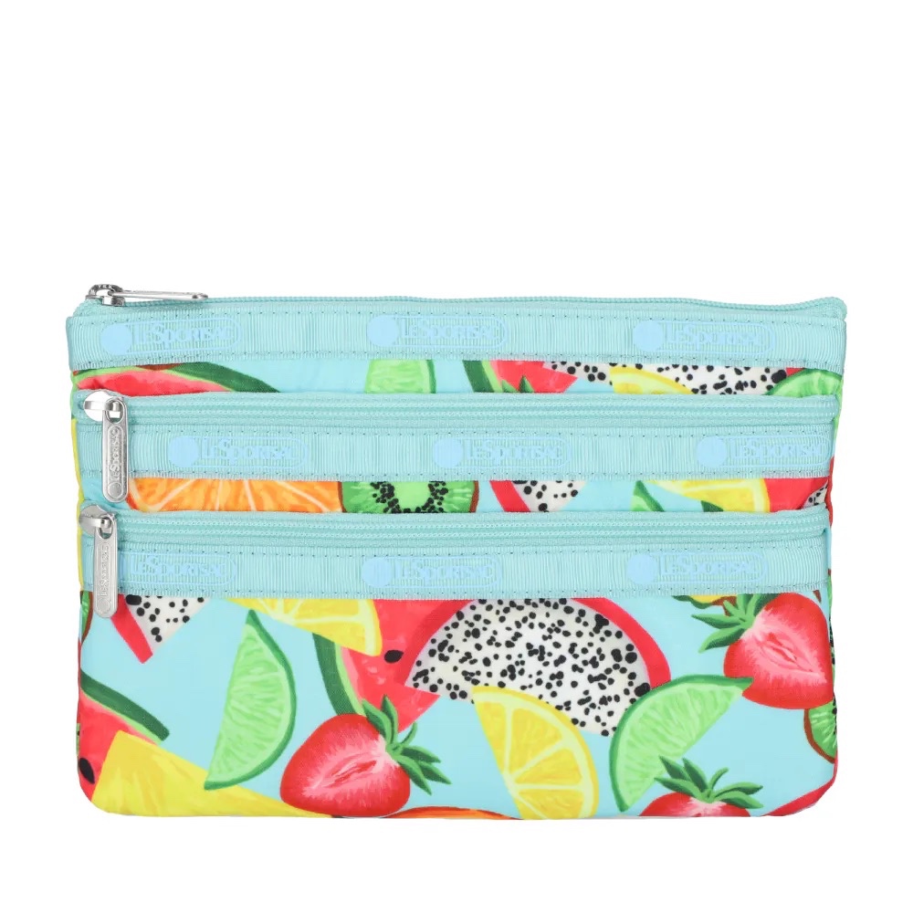 LeSportsac  3-ZIP COSMETIC 三層拉鍊化妝包 - 熱帶水果, , large
