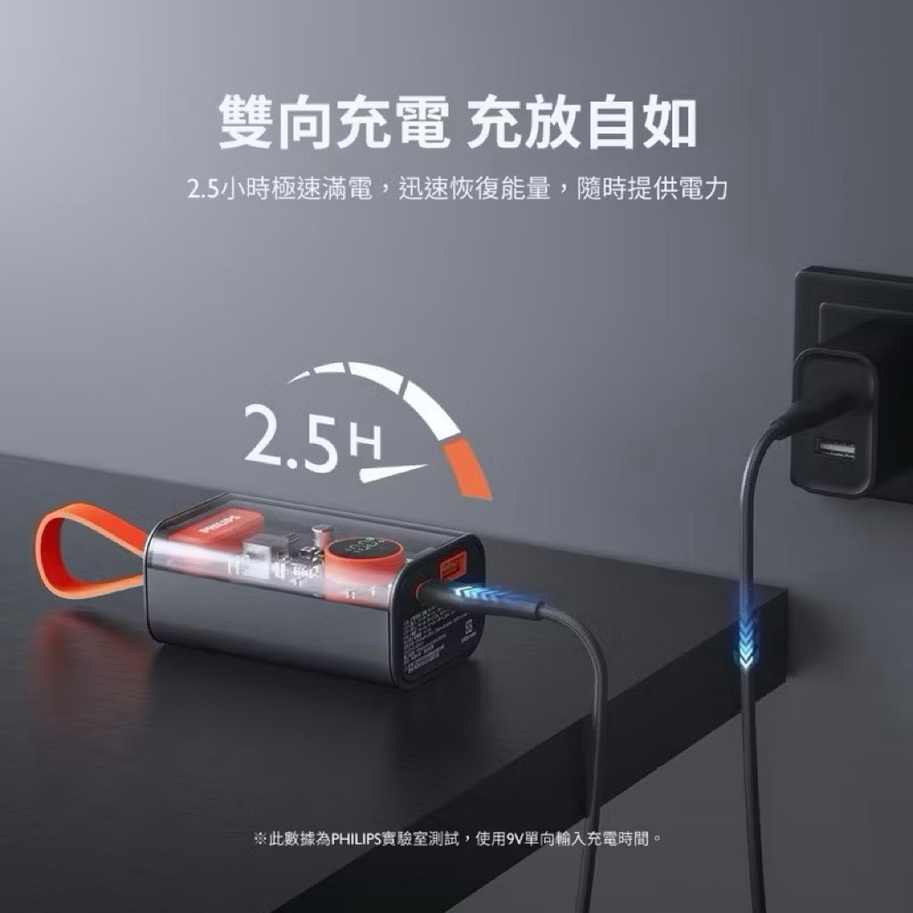 【Leo手機周邊專賣店】PHILIPS飛利浦 透明行動電源 / DLP5715CB /  白橘, , large