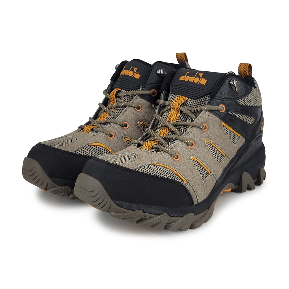 DIADORA迪亞多那 抗水機能登山鞋 男運動鞋 越野鞋 男鞋 防潑水 寬楦 保護後跟 減壓 透氣 耐磨 止滑 咖啡卡其, , large
